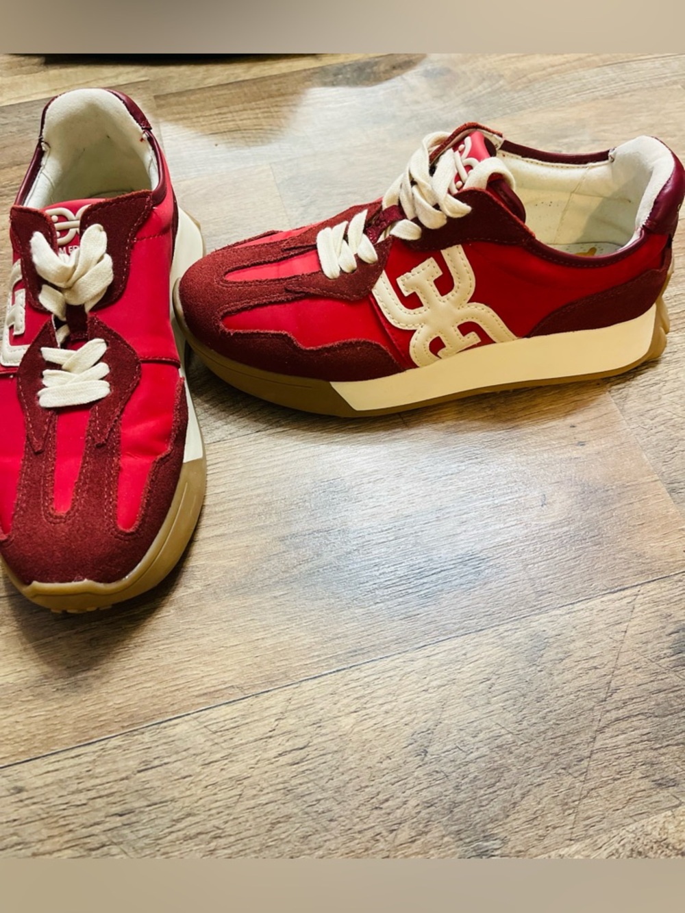 Red Athletic Sneakers with White Accent